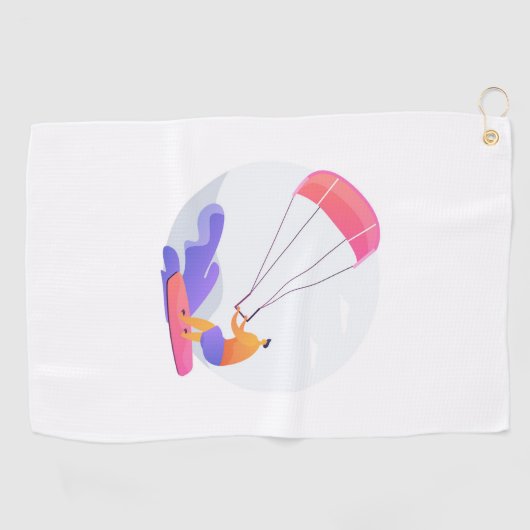 Kiteboarder Kitesurfer Golfhandtuch (Horizontal)