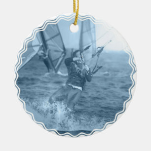 Kiteboarders mit Windsurfers-Verzierung Keramikornament