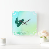 Kiteboarding Air Clock Quadratische Wanduhr (Zuhause)