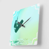 Kiteboarding Air Clock Quadratische Wanduhr (Winkel)