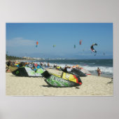 Kiteboarding auf Bucerias Beach Mexico Poster (Vorne)