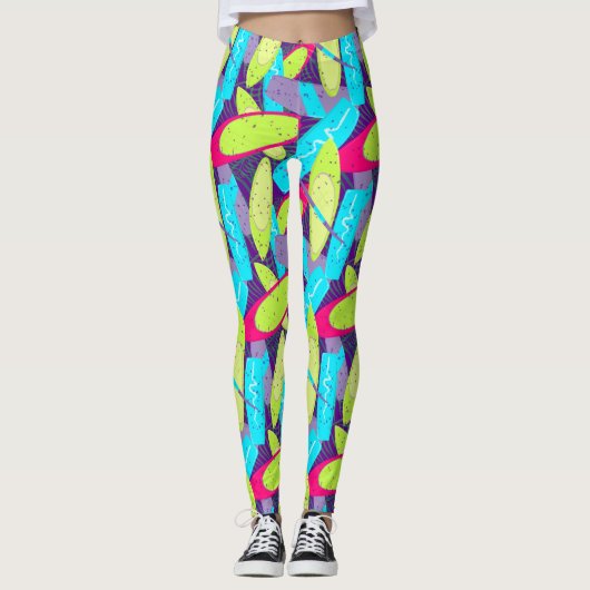Kiteboarding Girl Fun Mehrfarbiges Kitesurfen Leggings (Vorderseite)