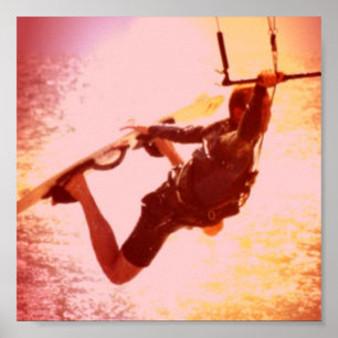 Kiteboarding Grab Poster Print