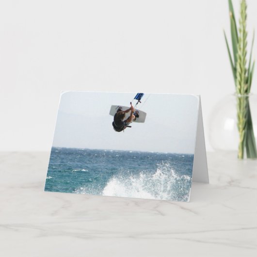 Kiteboarding Jump Greeting Card Karte (Vorderseite)