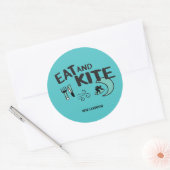 Kiteboarding/kitesurfing - Eat and Kite Runder Aufkleber (Umschlag)