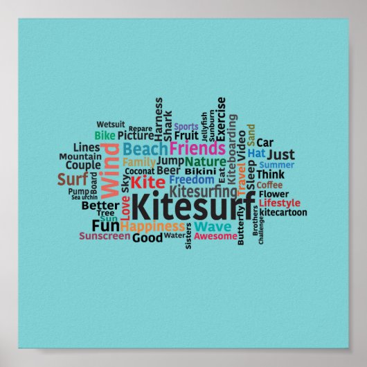 Kiteboarding/kitesurfing - Kitesurf-Design Poster (Vorne)