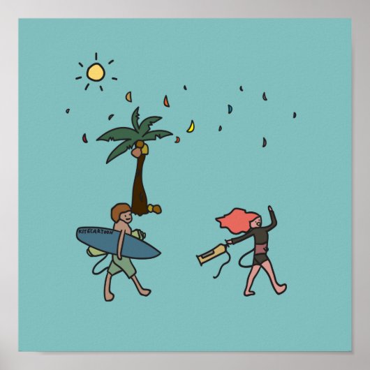 Kiteboarding/kitesurfing - Lass uns Kitesurfen geh Poster (Vorne)