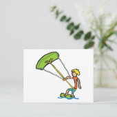 Kiteboarding Postkarte (Stehend Vorderseite)