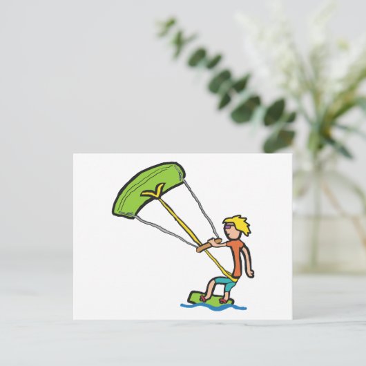 Kiteboarding Postkarte (Stehend Vorderseite)