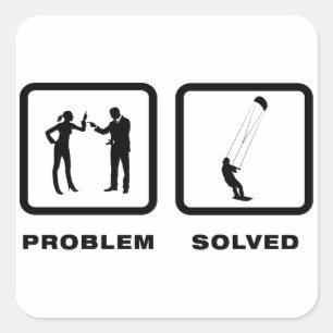 Kiteboarding Quadratischer Aufkleber