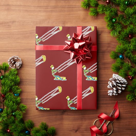 Kiteboarding-Strichmännchen Geschenkpapier (Feiertagsgeschenk)