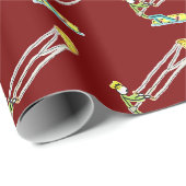 Kiteboarding-Strichmännchen Geschenkpapier (Rolleneckpunkt)