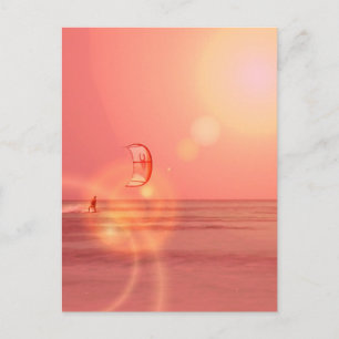 Kiteboarding Sunset Postcard Postkarte