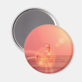Kiteboarding Sunset Round Magnet (Vorderseite/Rückseite)
