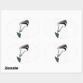 KITEBOARING ERHALTEN OVALER AUFKLEBER (Blatt)