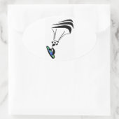 KITEBOARING ERHALTEN OVALER AUFKLEBER (Tasche)