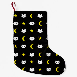 Kitekatze Moon und Sterne Weihnachtsfest Strumpf Kleiner Weihnachtsstrumpf