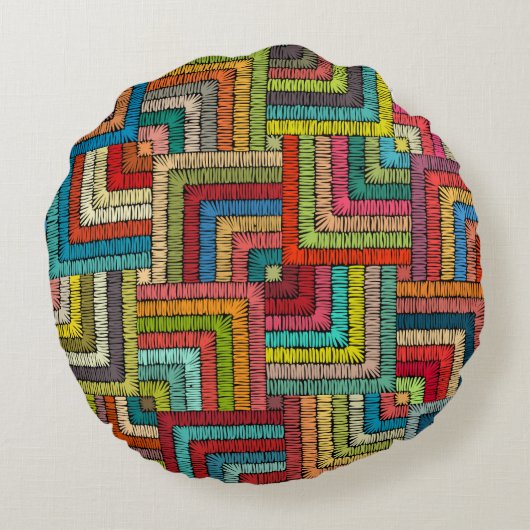 Kitenge Pattern Home Decor pillow Rundes Kissen (Rückseite)