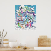Kites bekämpfen — blau poster (Küche)