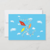 Kites Clouds Blue Kids Foto Geburtstag Dankeskarte (Rückseite)