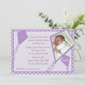 Kites Foto/Taufe Einladung (Stehend Vorderseite)