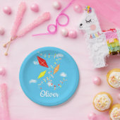 Kites in Sky Blue Boy Happy Birthday Party  Pappteller (Party)