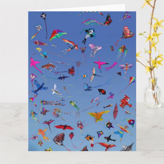 Kites Kites im Himmel Karte (Gelbe Blume)