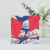 Kites und Klouds Feiertagskarte (Stehend Vorderseite)