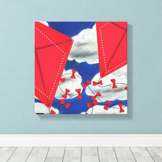 Kites und Klouds Leinwanddruck (Insitu (Holzboden))