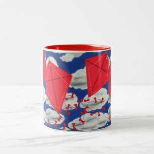 Kites und Klouds Zweifarbige Tasse
