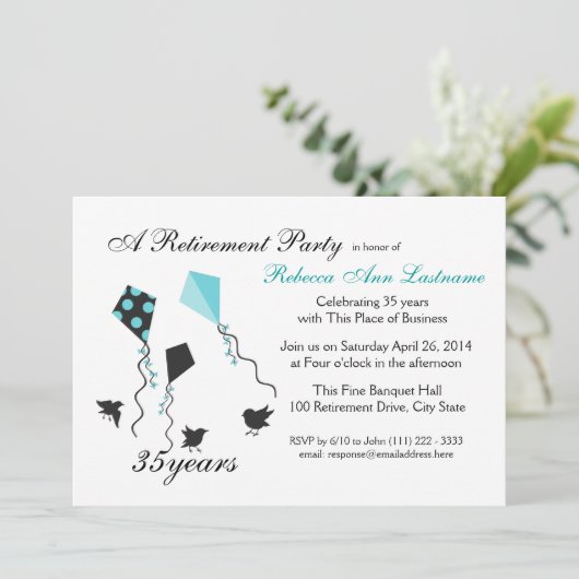 Kites und Vogelschutz Einladung (Stehend Vorderseite)