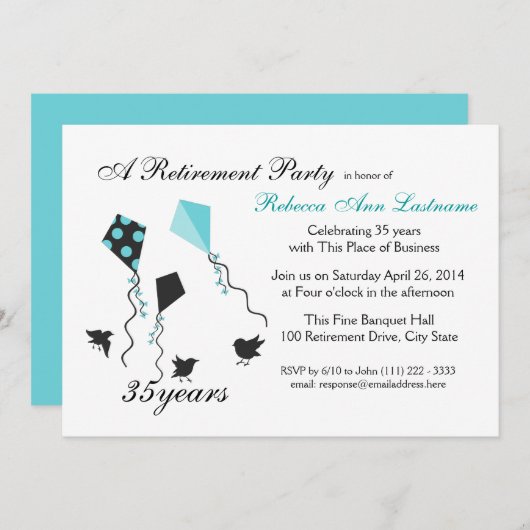 Kites und Vogelschutz Einladung (Vorne/Hinten)