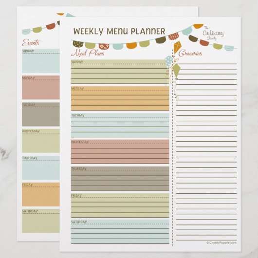 Kites Weekly Menu Planner Flyer (Vorne/Hinten)