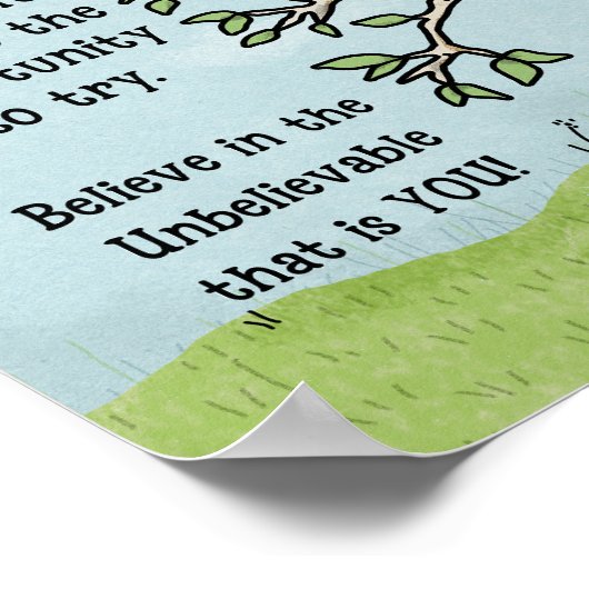 Kitesurf in Bauminspirierung Poster (Ecke)