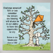 Kitesurf in Bauminspirierung Poster (Vorne)