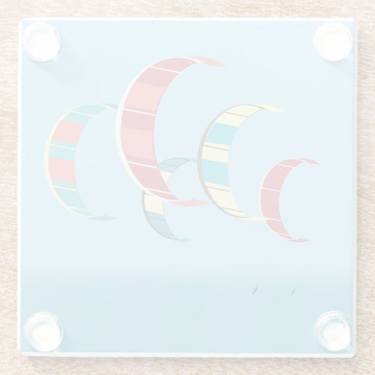 Kitesurfen Glasuntersetzer (Rückseite)