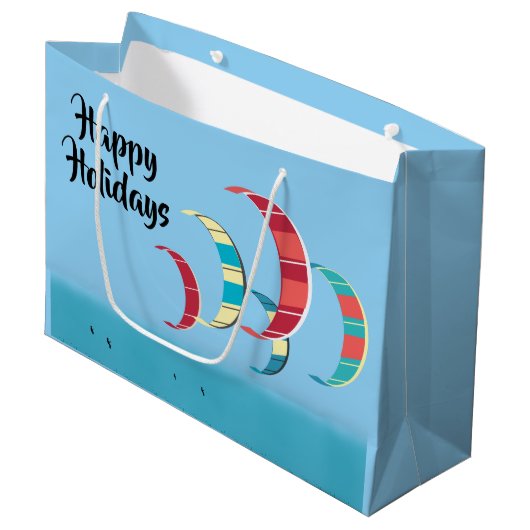 Kitesurfen Große Geschenktüte (Vorderseite Schrägansicht)