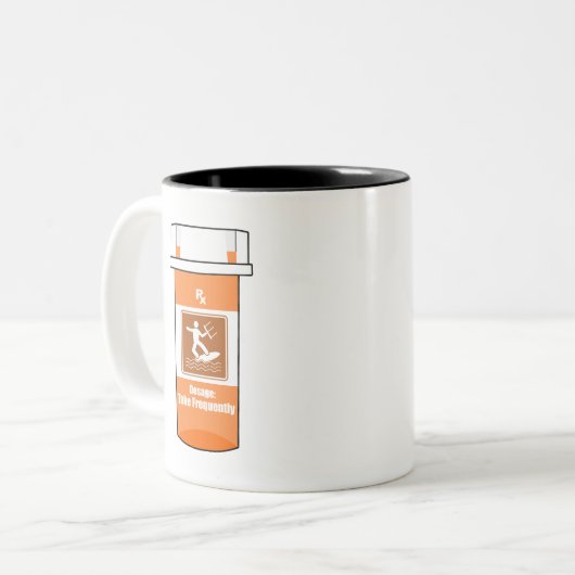 Kitesurfen ist mein Medikament Zweifarbige Tasse (Vorderseite Links)