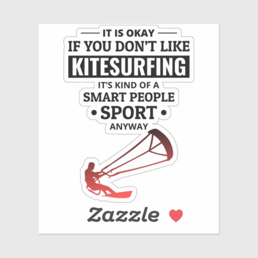 Kitesurfen Kiteboarding Kitesurfen Reiten Windspor Aufkleber (Blatt)
