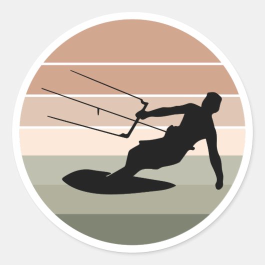 Kitesurfen Kitesurf Kiteboarding Wassersport Runder Aufkleber (Vorderseite)