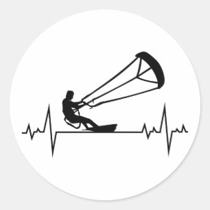 Kitesurfen Kitesurf Kiteboarding Wassersport Runder Aufkleber