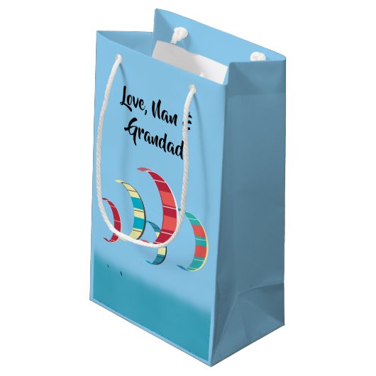 Kitesurfen Kleine Geschenktüte (Rückseite Schrägansicht)