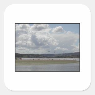 Kitesurfen. Quadratischer Aufkleber