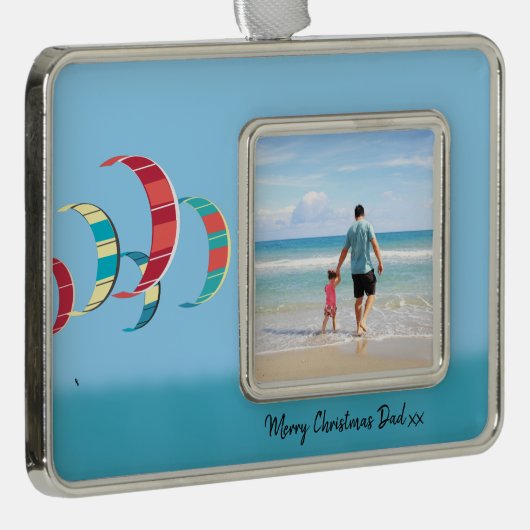 Kitesurfen Rahmen-Ornament Silber (Rechts)