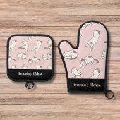 Kitesurfen Special Funny Cat Individuelle Name Küc Ofenhandschuh & Topflappen-Set