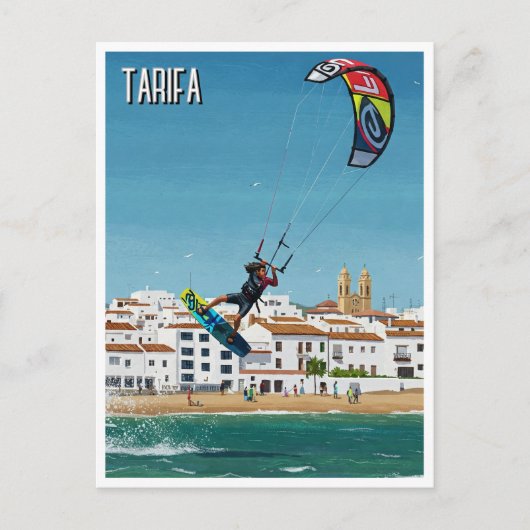 Kitesurfen Tarifa Spanien Postkarte (Vorderseite)