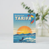 Kitesurfen Tarifa Spanien Postkarte (Stehend Vorderseite)