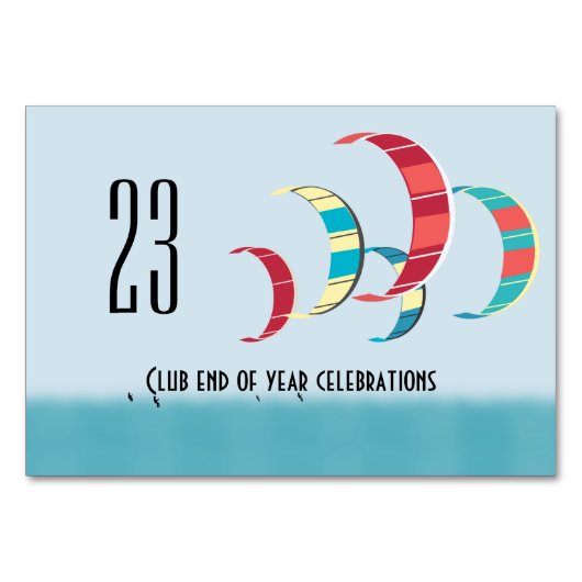 Kitesurfen Tischnummer (Rückseite)