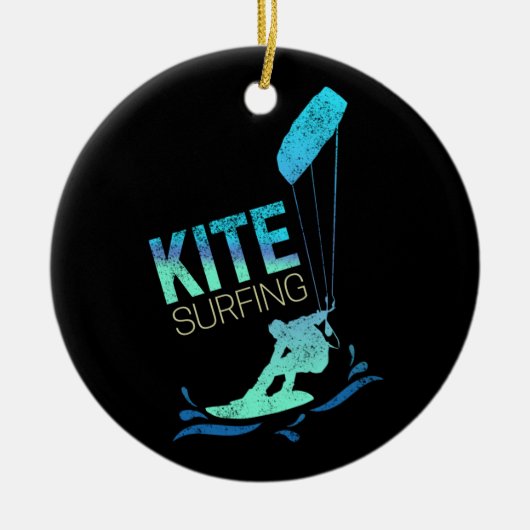 Kitesurfen Vintag Kiteboarder Kitesurfen Keramik Ornament (Vorne)