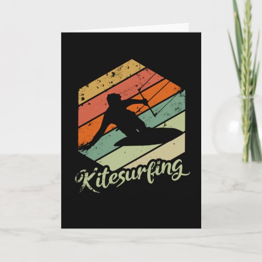 Kitesurfen Vintag Retro Drachengeschenk Karte (Vorderseite)